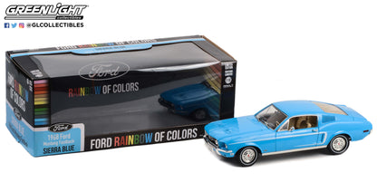 GreenLight 1:18 1968 Ford Mustang Fastback Ford Rainbow Of Colors West Coast USA Special Edition Mustang - Sierra Blue 13640
