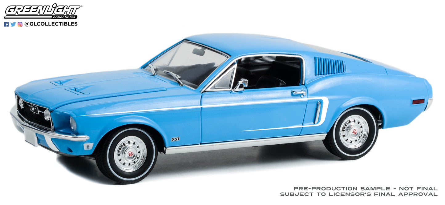GreenLight 1:18 1968 Ford Mustang Fastback Ford Rainbow Of Colors West Coast USA Special Edition Mustang - Sierra Blue 13640