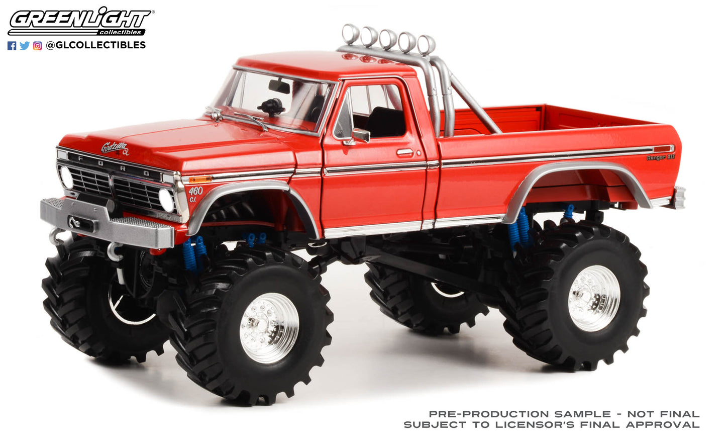 GreenLight 1:18 Kings of Crunch - Godzilla - 1974 Ford F-250 Monster Truck with 48-Inch Tires 13646