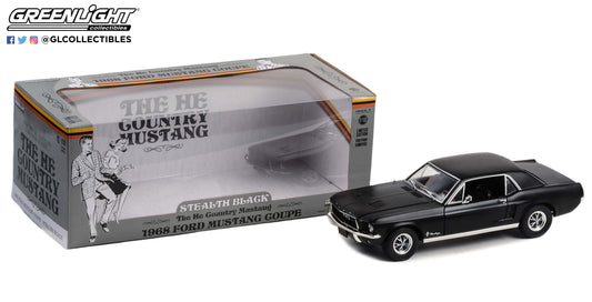 GreenLight 1:18 1968 Ford Mustang Coupe He Country Special - Bill Goodro Ford, Denver, Colorado - Stealth Black 13661