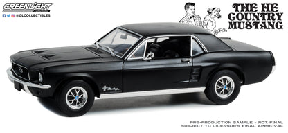 GreenLight 1:18 1968 Ford Mustang Coupe He Country Special - Bill Goodro Ford, Denver, Colorado - Stealth Black 13661