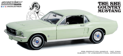 GreenLight 1:18 1967 Ford Mustang Coupe She Country Special - Bill Goodro Ford, Denver, Colorado - Limelite Green 13663