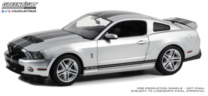 GreenLight 1:18 2011 Ford Shelby GT500 - Ingot Silver with Black Stripes 13673