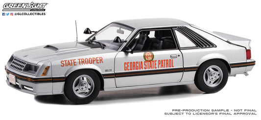 GreenLight 1:18 1982 Ford Mustang SSP - Georgia State Patrol State Trooper 13676