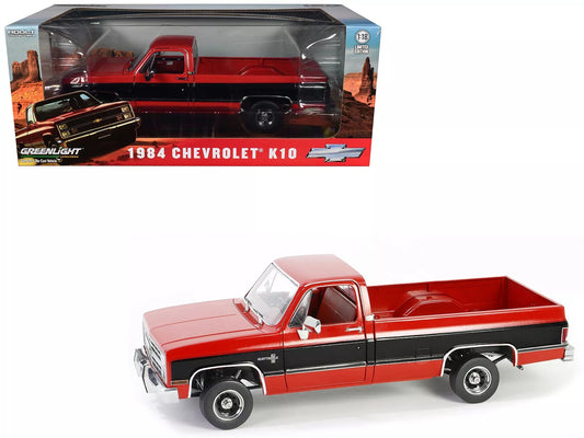 GreenLight 1:18 1984 Chevrolet K10 Scottsdale - Apple Red & Midnight Black 13686