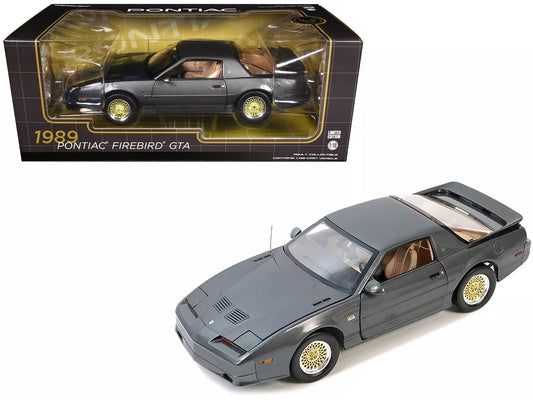 GreenLight 1:18 1989 Pontiac Firebird Trans Am GTA – Medium Gray Metallic with Camel Interior 13689