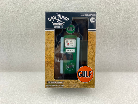 GreenLight Green Machine 1:18 Vintage Gas Pumps Series 14 - 1948 Wayne 100-A Gas Pump Gulf Oil Premium 14140-A