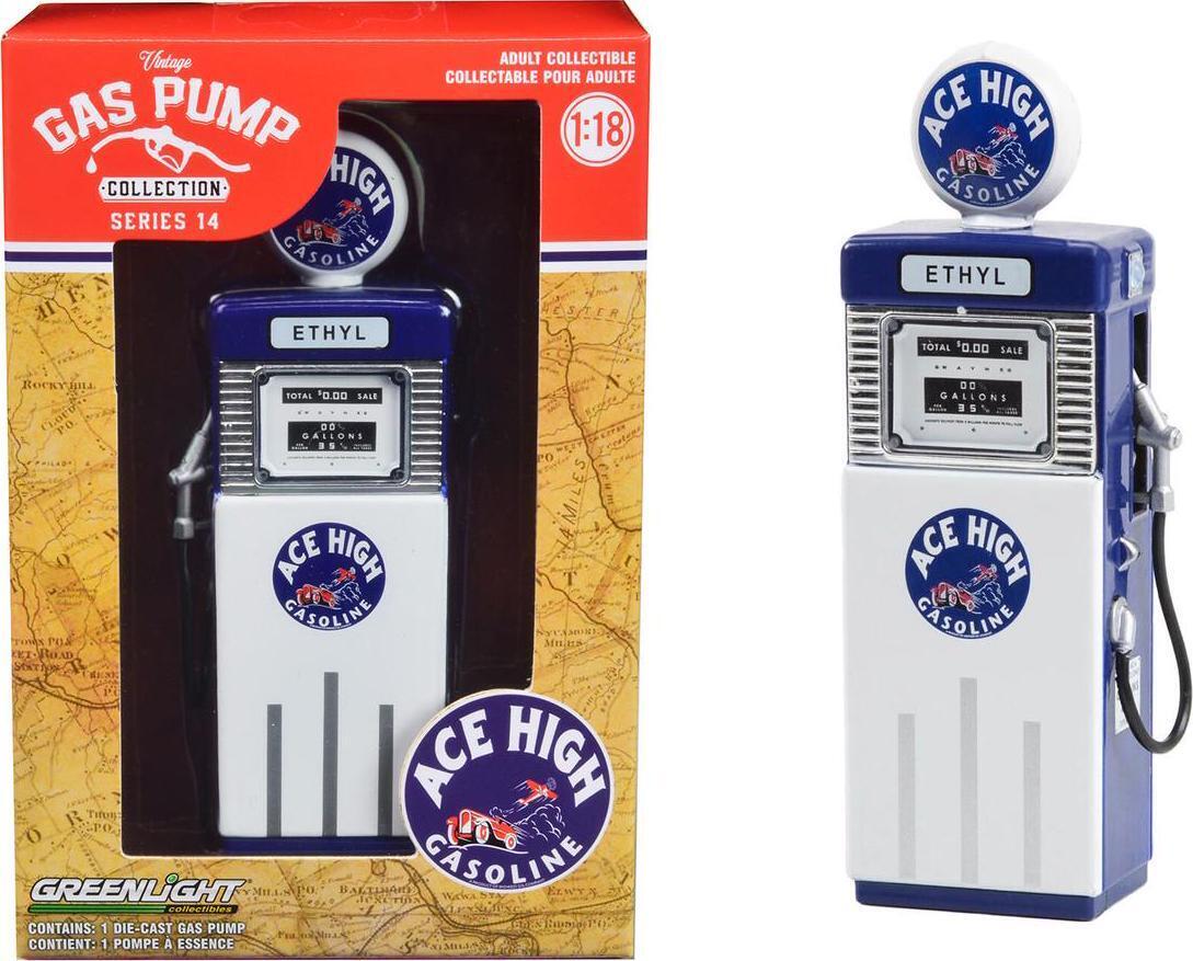 GreenLight 1:18 Vintage Gas Pumps Series 14 - 1951 Wayne 505 Gas Pump Ace High Gasoline 14140-B