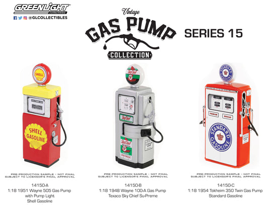 GreenLight 1:18 Vintage Gas Pumps Series 15 - 14150 1-Set(3 pcs) Pre-order