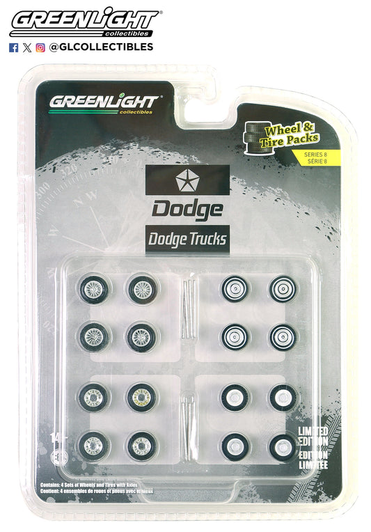 GreenLight 1:64 Auto Body Shop - Wheel & Tire Packs Series 8 - First Generation (1981-93) Dodge Ram Trucks 16190-A