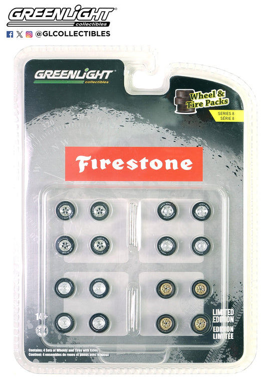GreenLight 1:64 Auto Body Shop - Wheel & Tire Packs Series 8 - Firestone 16190-B