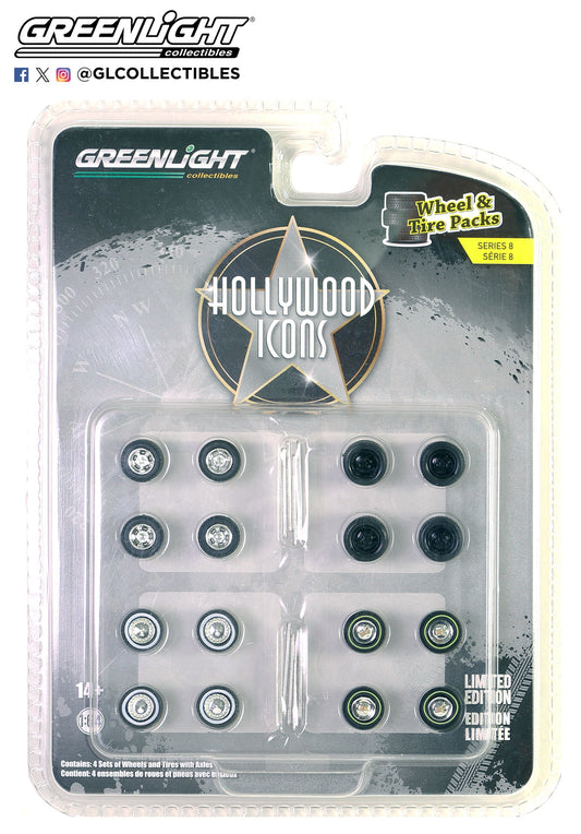 GreenLight 1:64 Auto Body Shop - Wheel & Tire Packs Series 8 - Hollywood Icons #2 16190-C