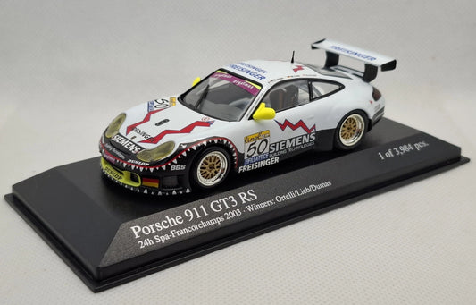 Minichamps 1:43 Porsche 911 GT3 RS – Ortelli/Lieb/Dumas – Winner– Freisinger Motorsport #50 24H SPA 2003 400036950