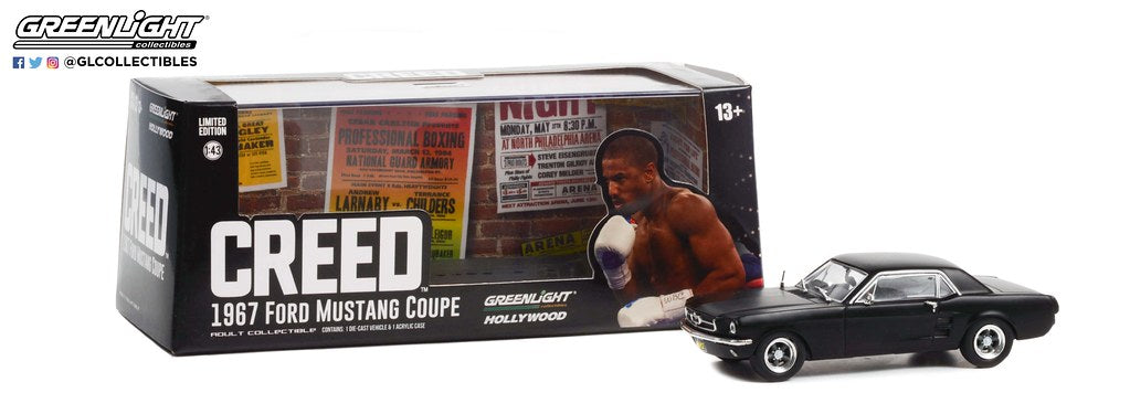 GreenLight 1:43 Creed (2015) - Adonis Creed s 1967 Ford Mustang Coupe - Matte Black 86615