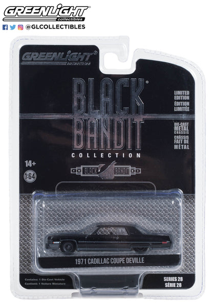 GreenLight 1:64 Black Bandit Series 28 - 1971 Cadillac Coupe deVille Lowrider 28130-A