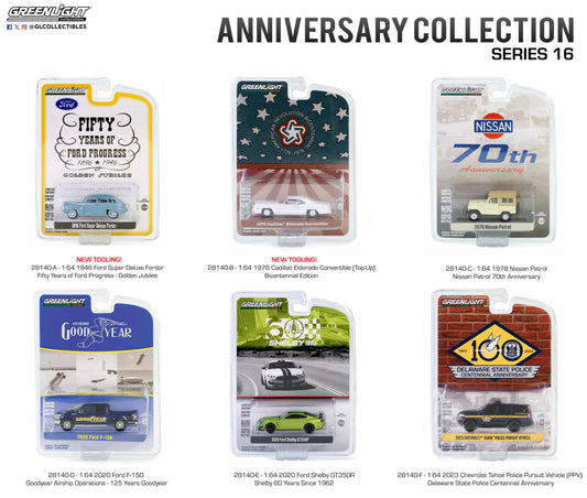 GreenLight 1:64 Anniversary Collection Series 16 - 28140 1-Set(6 pcs) Pre-order