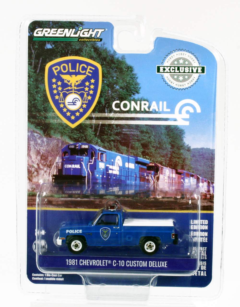 GreenLight 1:64 1981 Chevrolet C-10 Custom Deluxe - Conrail (Consolidated Rail Corporation) Police 30278