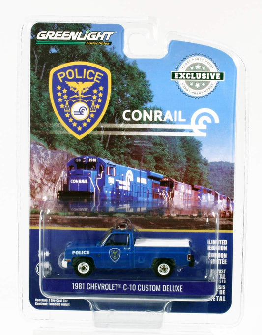GreenLight 1:64 1981 Chevrolet C-10 Custom Deluxe - Conrail (Consolidated Rail Corporation) Police 30278