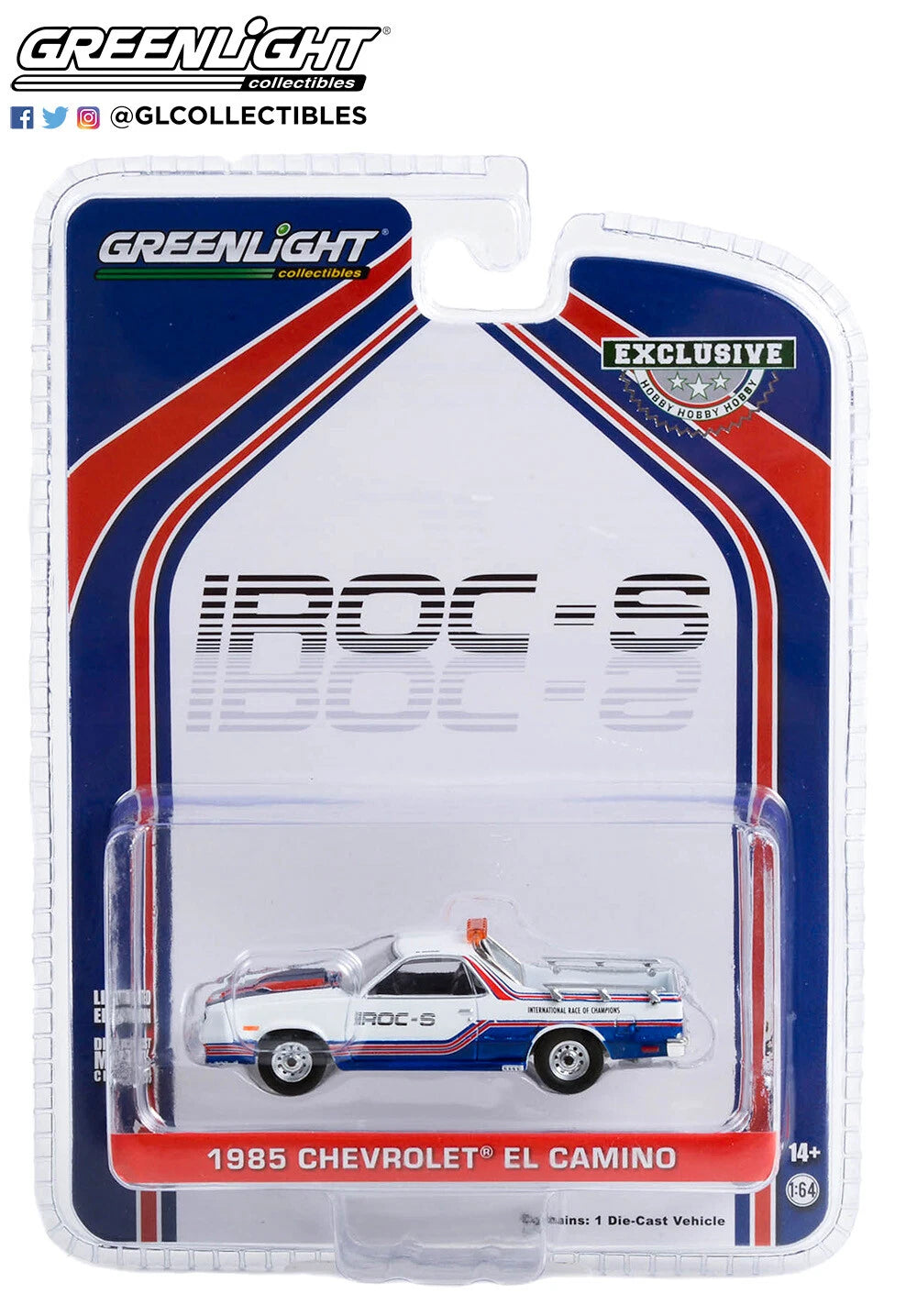 GreenLight 1:64 1985 Chevrolet El Camino SS International Race of Champions (IROC) Official Pace Car IROC-S #001 30312