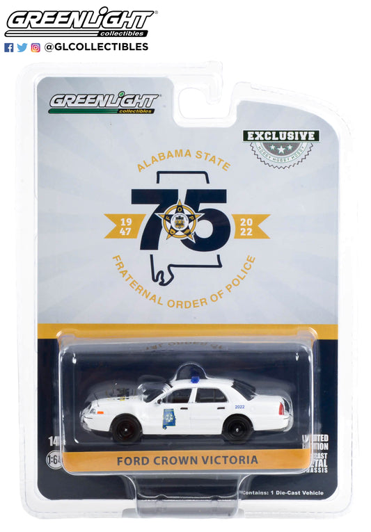 GreenLight 1:64 Hot Pursuit - 2008 Ford Crown Victoria Police Interceptor - Alabama State Fraternal Order of Police (FOP) 75th Anniversary 30351