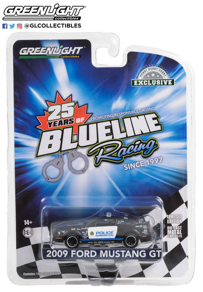 GreenLight 1:64 2009 Ford Mustang GT - Edmonton Police, Edmonton, Alberta, Canada - Blue Line Racing 25 Years 30370