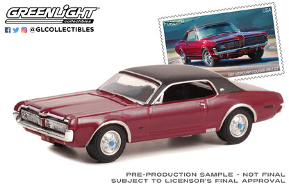 GreenLight 1:64 1967 Mercury Cougar XR-7 GT - United States Postal Service (USPS): 2022 Pony Car Stamp Collection by Artist Tom Fritz 30371