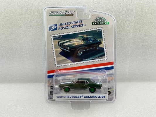 GreenLight Green Machine 1:64 1969 Chevrolet Camaro Z/28 - United States Postal Service (USPS): 2022 Pony Car Stamp Collection by Artist Tom Fritz 30372