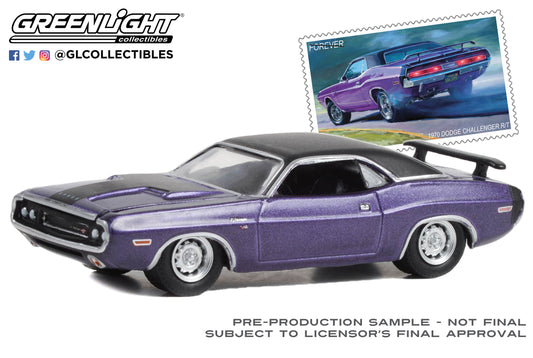 GreenLight 1:64 1970 Dodge Challenger R/T - United States Postal Service (USPS): 2022 Pony Car Stamp Collection by Artist Tom Fritz 30374