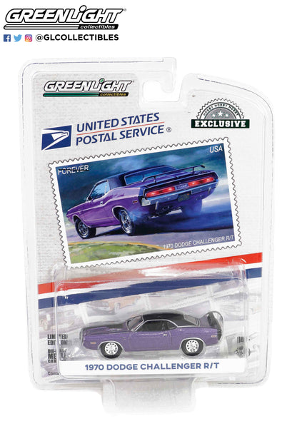 GreenLight 1:64 1970 Dodge Challenger R/T - United States Postal Service (USPS): 2022 Pony Car Stamp Collection by Artist Tom Fritz 30374