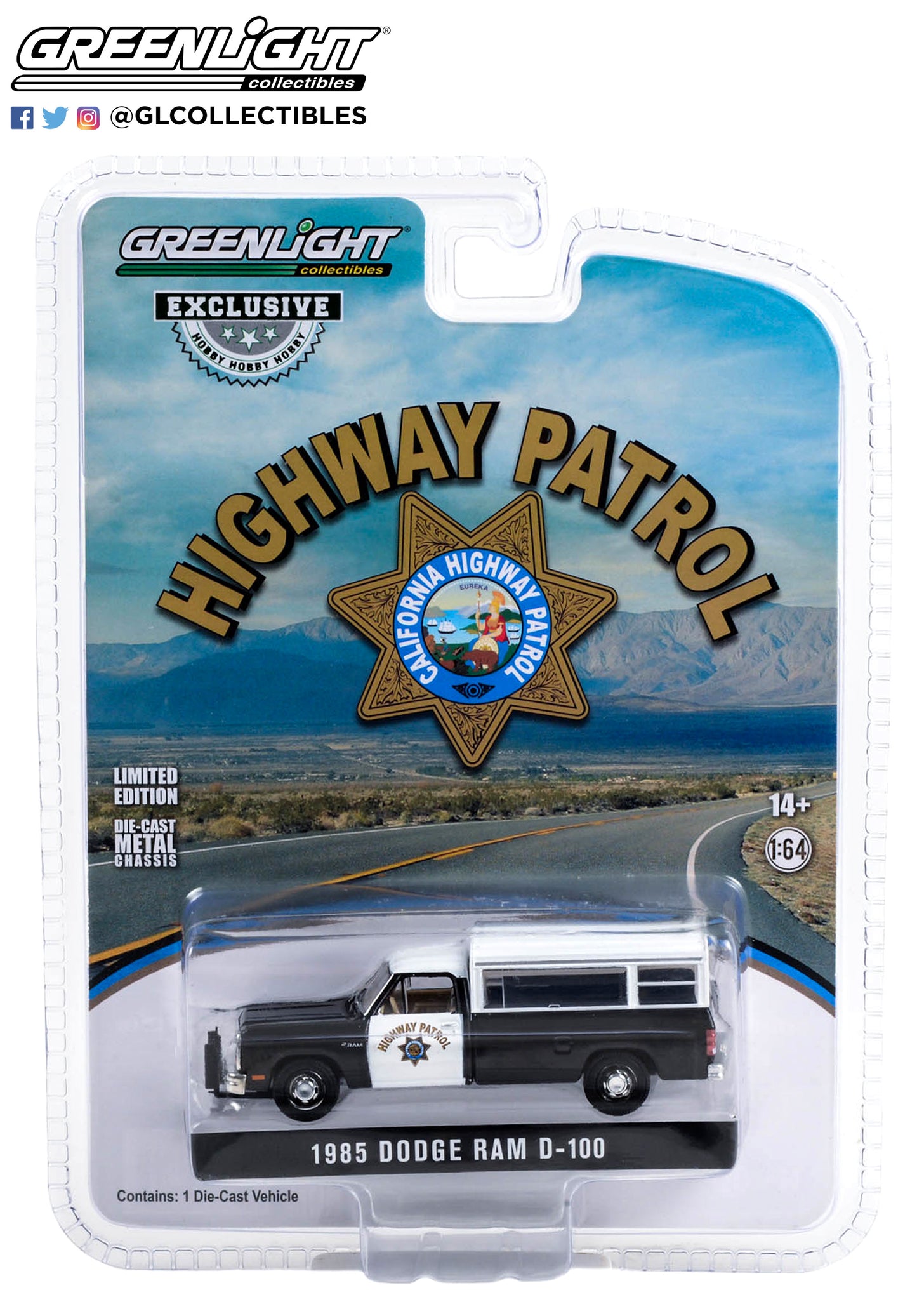 GreenLight 1:64 1985 Dodge Ram D-100 - California Highway Patrol 30414