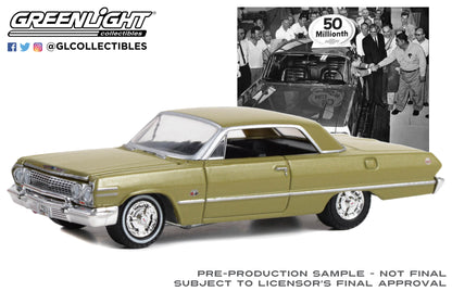 GreenLight 1:64 1963 Chevy Impala SS - 50 Millionth Chevrolet - Special Gold Paint 30419