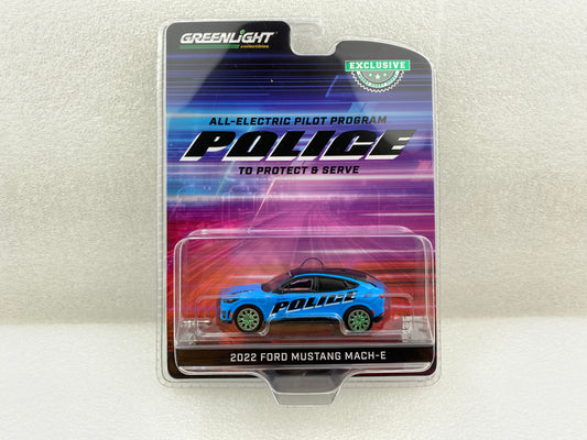 GreenLight Green Machine 1:64 2022 Ford Mustang Mach-E Police GT Performance Edition - All-Electric Pilot Program Pilot Vehicle 30429