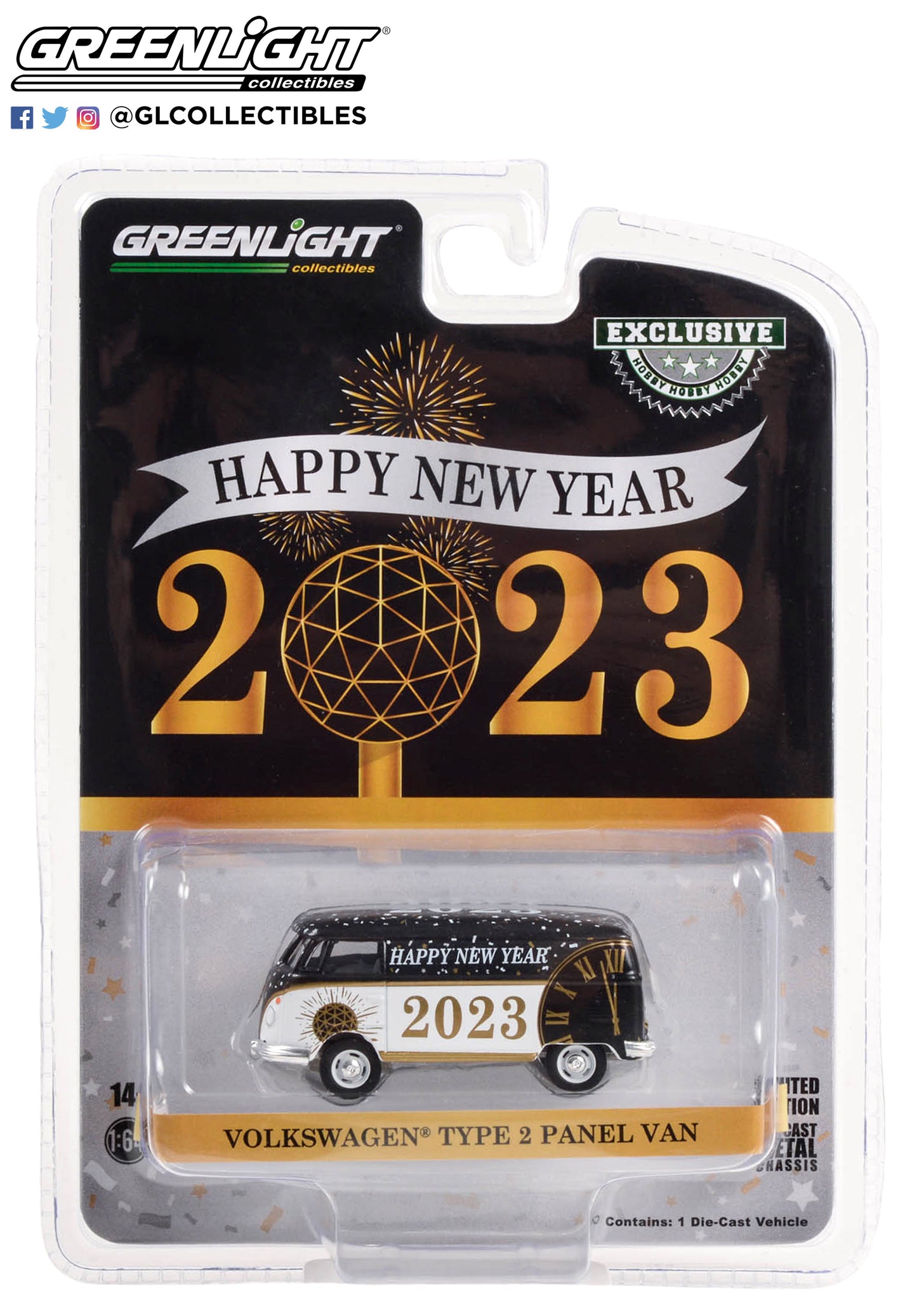 GreenLight 1:64 Volkswagen Type 2 Panel Van - New Year 2023 30436