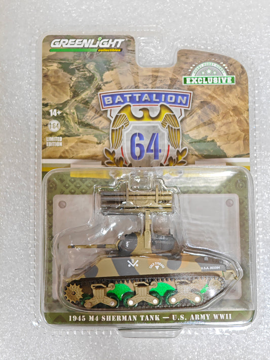 GreenLight Green Machine 1:64 Battalion 64 - 1945 M4 Sherman Tank - U.S. Army World War II - 12th Armored Division, Germany with T34 Calliope Rocket Launcher 30441 (Copy)