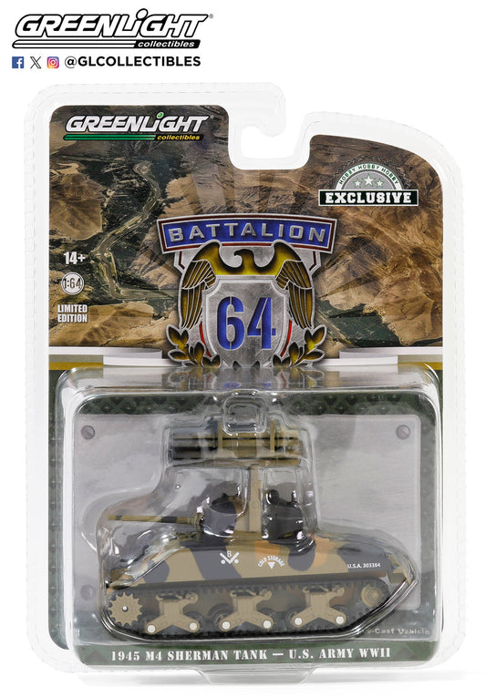 GreenLight 1:64 Battalion 64 - 1945 M4 Sherman Tank - U.S. Army World War II - 12th Armored Division, Germany with T34 Calliope Rocket Launcher 30441