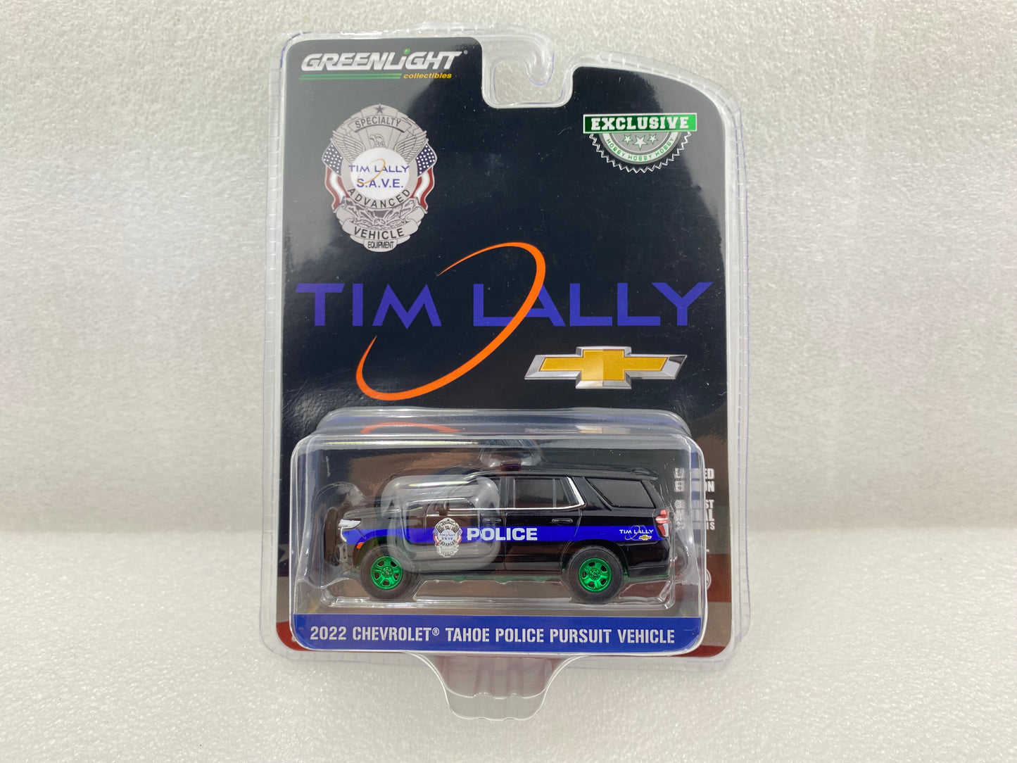GreenLight Green Machine 1:64 2022 Chevrolet Tahoe Police Pursuit Vehicle (PPV) - Tim Lally Chevrolet, Warrensville Heights, Ohio 30443