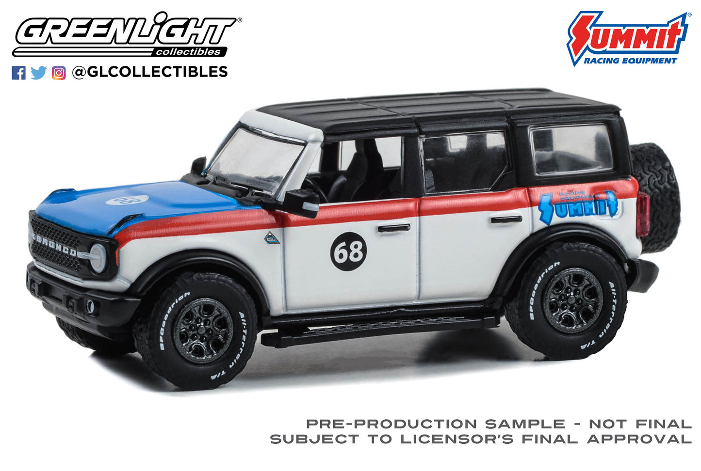GreenLight 1:64 2022 Ford Bronco Black Diamond - Summit Racing #68 30447