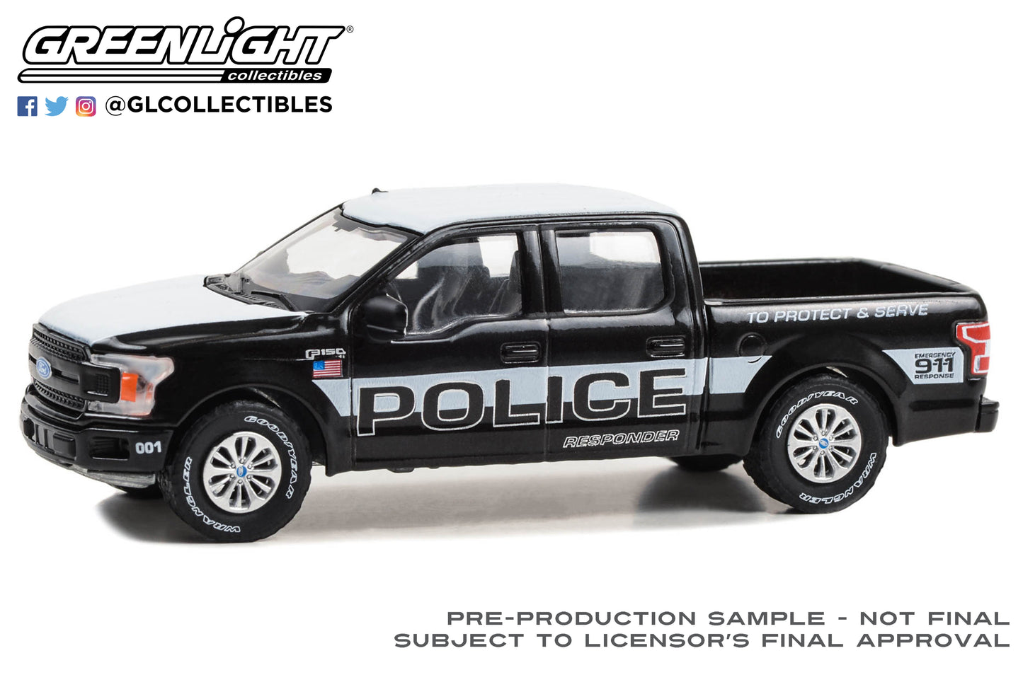 GreenLight 1:64 2018 Ford F-150 Police Responder - To Protect & Serve (Hobby Exclusive) 30450