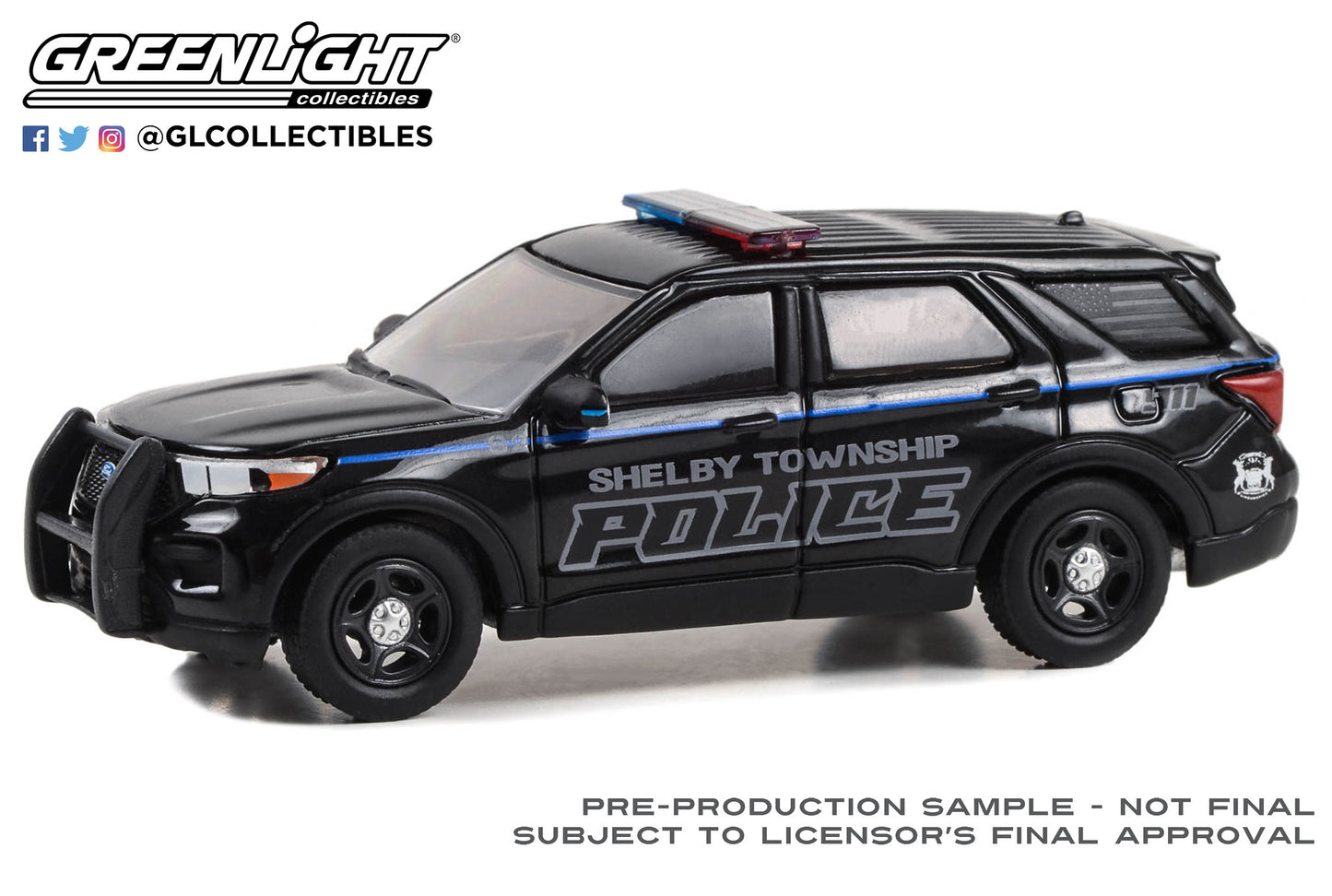 GreenLight 1:64 Hot Pursuit - 2023 Ford Police Interceptor Utility - Shelby Township, Michigan 30451