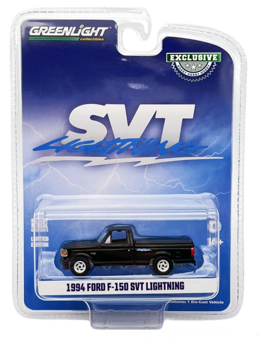 GreenLight 1:64 1994 Ford F-150 SVT Lightning with Tonneau Bed Cover - Black 30469