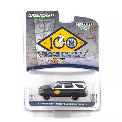 GreenLight 1:64 2023 Chevrolet Tahoe Police Pursuit Vehicle – Delaware State Police – Centennial Anniversary (Hobby Exclusive) 30487