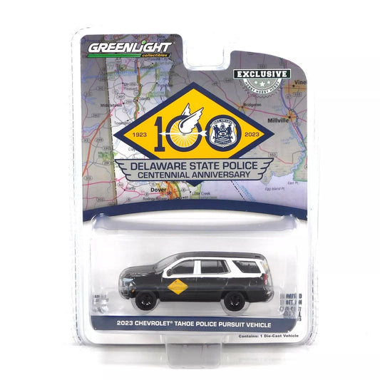 GreenLight 1:64 2023 Chevrolet Tahoe Police Pursuit Vehicle – Delaware State Police – Centennial Anniversary (Hobby Exclusive) 30487