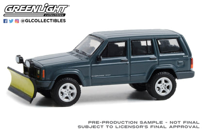 GreenLight 1:64 Blue Collar Collection Series 12 - 2000 Jeep Cherokee Sport with Snow Plow 35260-E