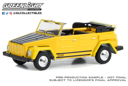 GreenLight 1:64 Club Vee-Dub Series 16 - 1972 Volkswagen Safari (Type 181) - Yellow with Black Hood - Mexico City, Mexico 36070-C