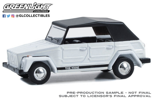 GreenLight 1:64 Club Vee-Dub Series 18 - 1973 Volkswagen Thing (Type 181) - White with Black Soft Top 36090-D