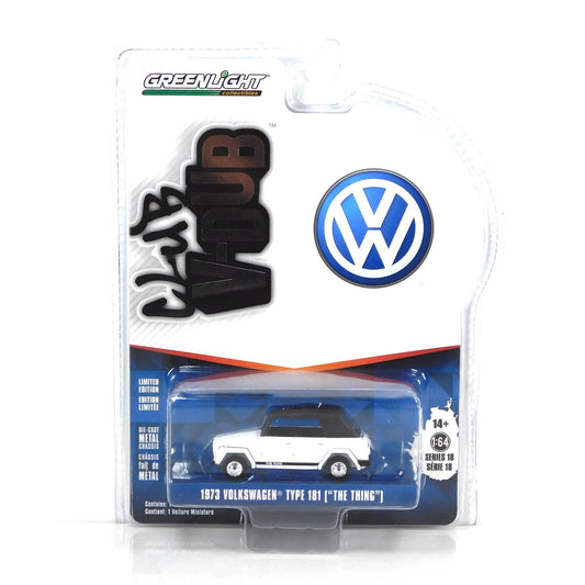 GreenLight 1:64 Club Vee-Dub Series 18 - 1973 Volkswagen Thing (Type 181) - White with Black Soft Top 36090-D