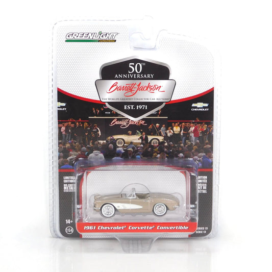 GreenLight 1:64 Barrett-Jackson ‘Scottsdale Edition’ Series 13 - 1961 Chevrolet Corvette Convertible - Fawn Beige Metallic (Lot #1041) 37300-A