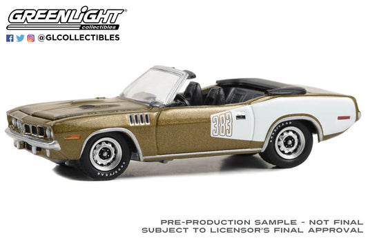 GreenLight 1:64 Barrett-Jackson ‘Scottsdale Edition’ Series 13 - 1971 Plymouth Cuda Convertible - Tawny Gold (Lot #1071) 37300-E