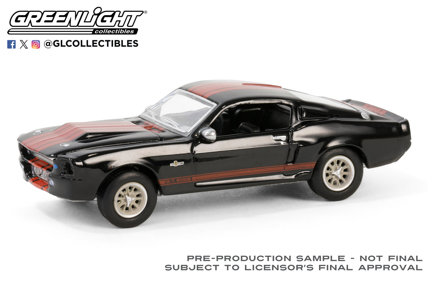GreenLight 1:64 Barrett-Jackson Series 14 - 1967 Ford Mustang Eleanor – Raven Black with Red Stripes (Scottsdale 2023) 37310-A