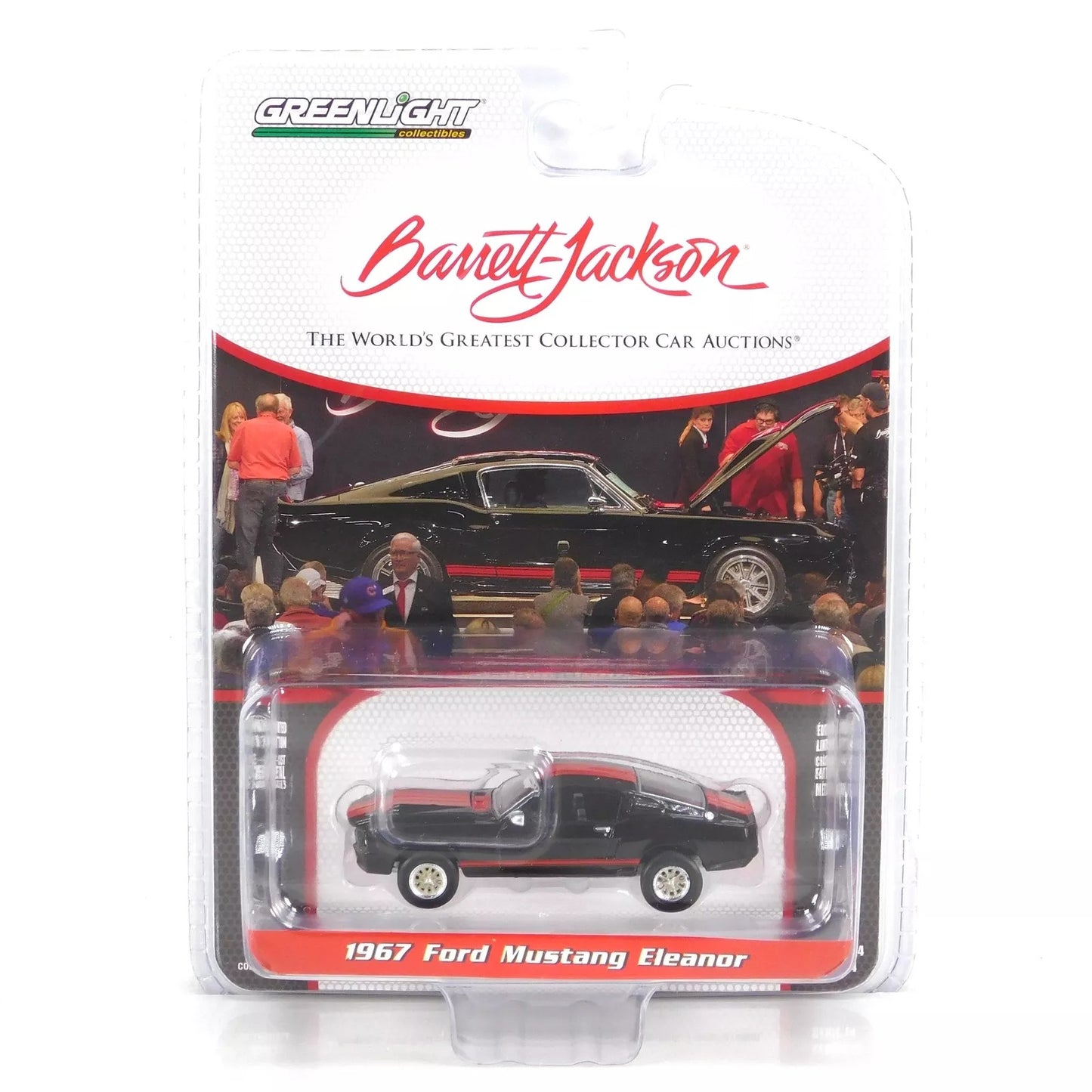 GreenLight 1:64 Barrett-Jackson Series 14 - 1967 Ford Mustang Eleanor – Raven Black with Red Stripes (Scottsdale 2023) 37310-A